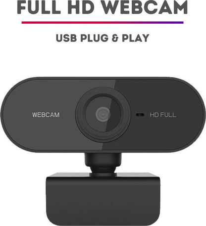 Full HD Webcam - 1080p - Webcam with Microphone - Computer - Laptop - Autofocus - Work from Home - Webcam for PC - USB - Black - Windows & Mac - Black Friday 2020 Deals