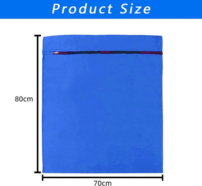 Pet Laundry Bags - Polyester Twill Laundry Bags - Large Zippered Laundry Bags - Prevents Pet Hair from Clogging Laundry Bags - Washing Machine Safe, 70 x 80 cm, Laundry Bag for Dogs, Cats, and Rabbits (Blue) - L