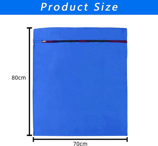 Pet Laundry Bags - Polyester Twill Laundry Bags - Large Zippered Laundry Bags - Prevents Pet Hair from Clogging Laundry Bags - Washing Machine Safe, 70 x 80 cm, Laundry Bag for Dogs, Cats, and Rabbits (Blue) - L