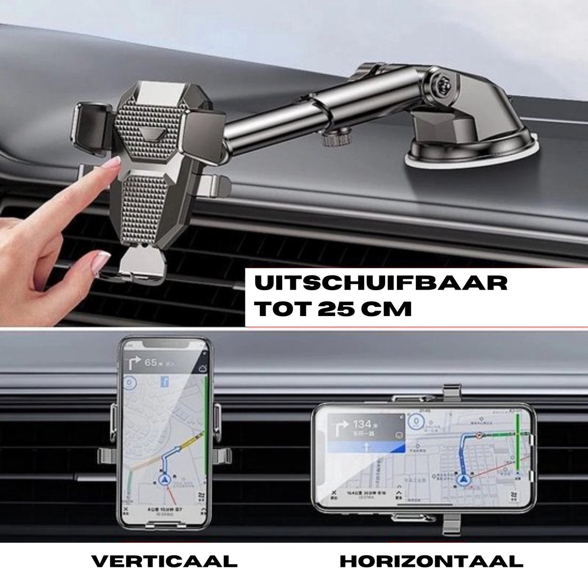 Universal Car Phone Holder with Suction Cup - Car, Office, - Smartphone Car Phone Holder