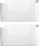 Storage boxes - Wall-mounted storage boxes - Wall-mounted filing cabinets - Mail and magazine organizers - Self-adhesive single-compartment door - No drilling required - For storing office supplies - (White, set of 2)