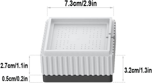 Universal anti-vibration feet - 4x square furniture risers - Stackable table feet for washing machine, non-slip stabilizers for washing machines and furniture (3.3 cm (1.3 inch), White)