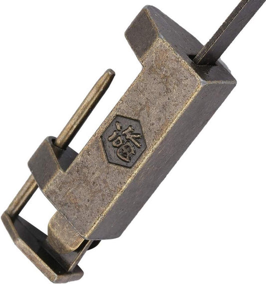 Vintage Retro Style Chinese Padlock - Charming Antique Lock Decoration for Dresser, Jewelry Box, Gift Cabinet and Furniture Locks (S)
