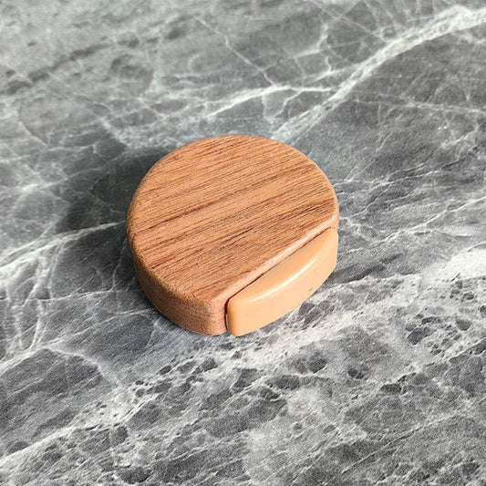 Round wooden doorstop, shockproof and anti-collision, set of 6, 4.5 x 4.2 x 1.6 cm, for floor and parquet, dark brown, 45 x 42 x 16 mm.