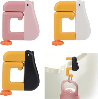 Table Hook - Desk Hook - Removable - Non-slip - Foldable - Desktop Installation - No Drilling Required - Suitable for Office, School, Office Organization, and Business Operations - 3 Pieces - Pink, White, Black