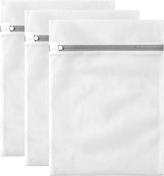 Set of 3 Mesh Laundry Bags - Laundry Nets - Groot Laundry Net - Durable Bags - Delicate Clothes - Perfect for the Washing Machine - Jackets - Jeans - 30 x 40 cm - Household Accessory