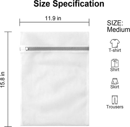 Set of 3 Mesh Laundry Bags - Laundry Nets - Groot Laundry Net - Durable Bags - Delicate Clothes - Perfect for the Washing Machine - Jackets - Jeans - 30 x 40 cm - Household Accessory