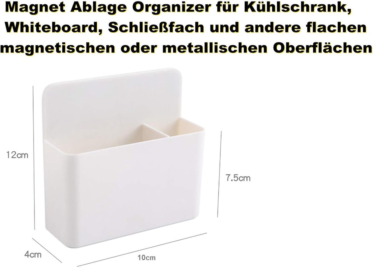 Pen holder - Pen holder - Magnetic whiteboard marker holder - Storage box - Storage box for cooler, school, home, office - Wit