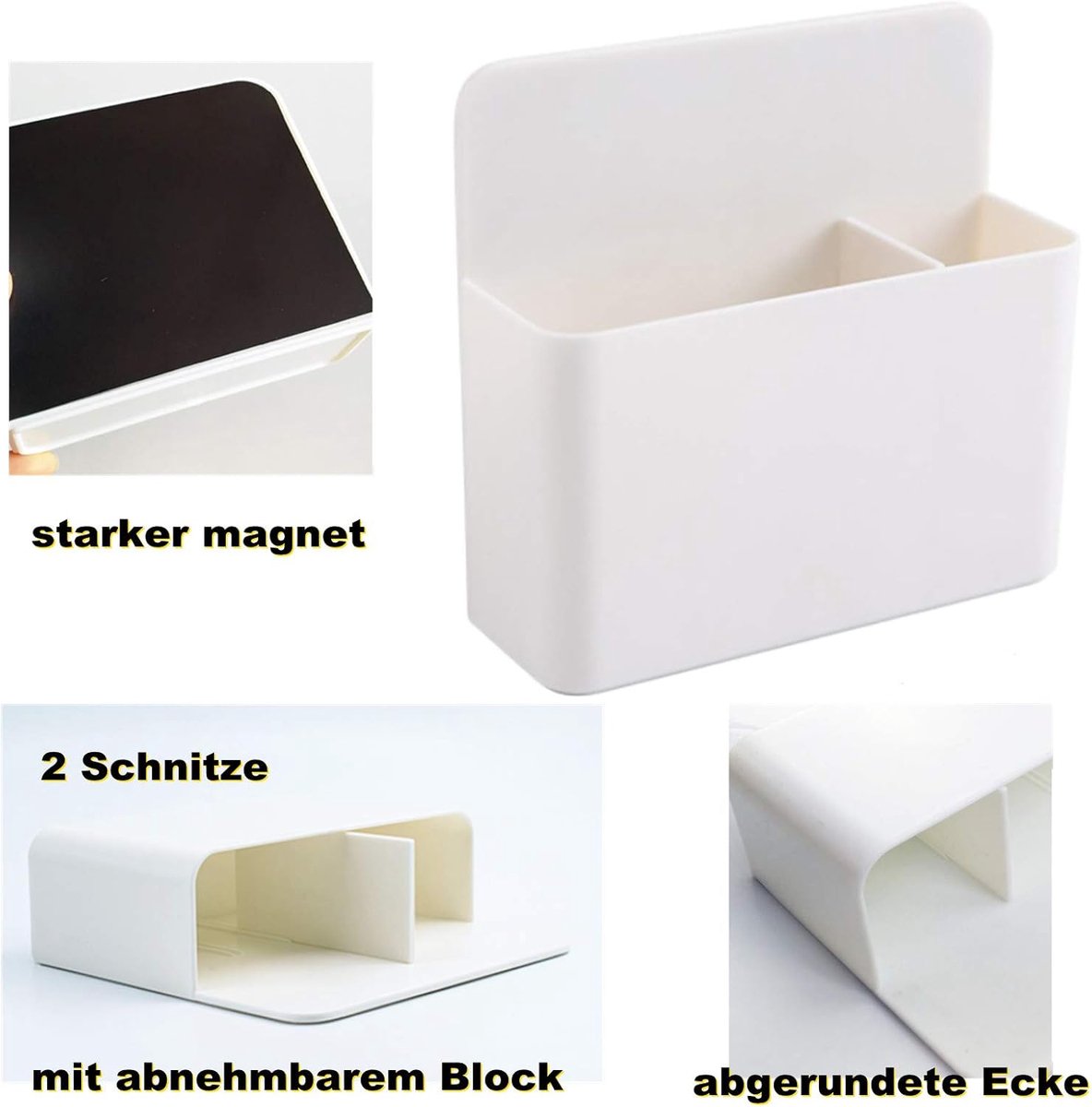 Pen holder - Pen holder - Magnetic whiteboard marker holder - Storage box - Storage box for cooler, school, home, office - Wit