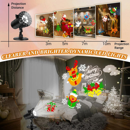 Projector - Projection Lamp - Halloween Decoration - Outdoor Christmas Projector - Halloween Projector - IP65 Waterproof LED Projection Lamp - For Christmas, Halloween, Outdoor Decorations and Club Parties