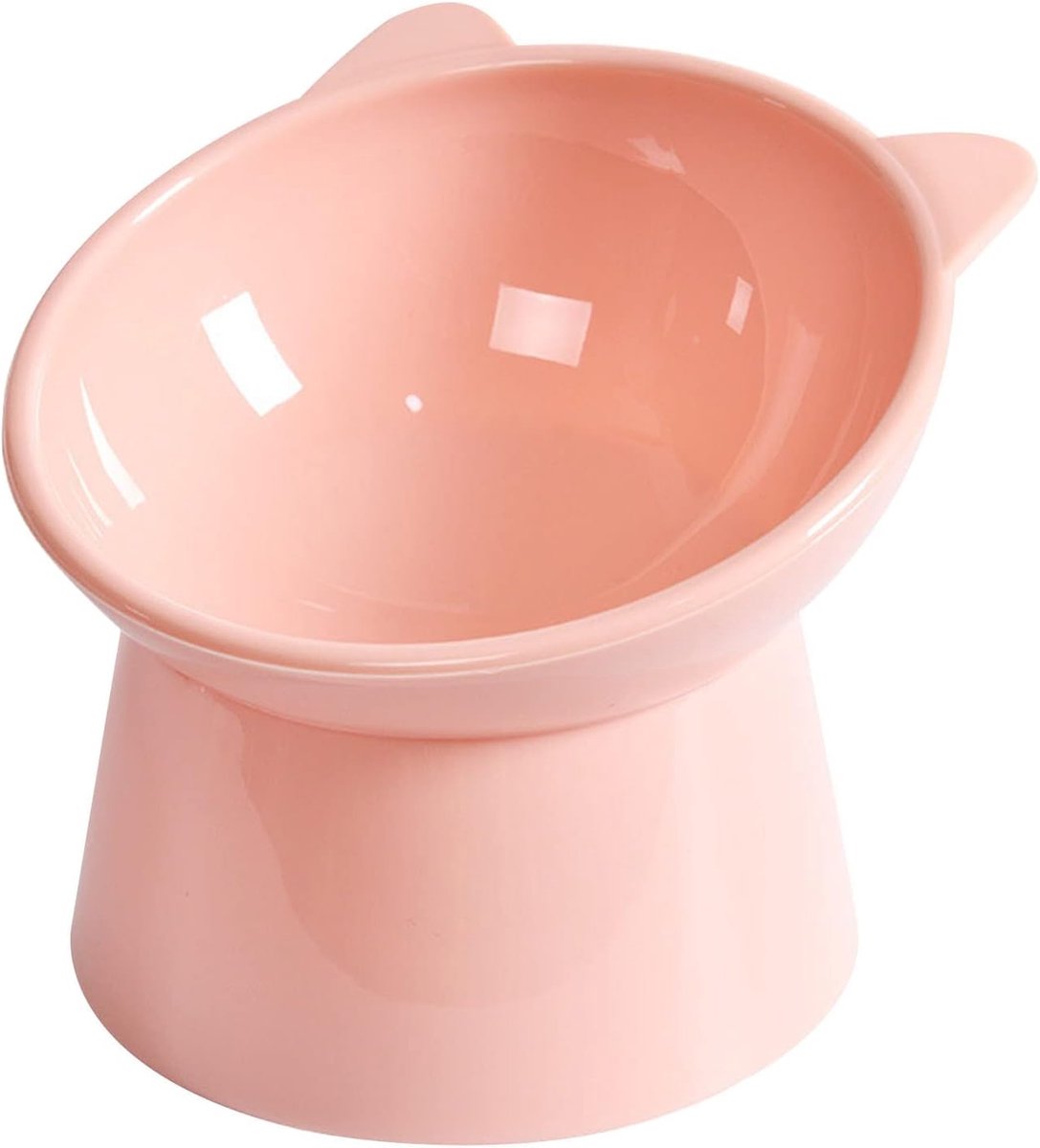 Cat bowl - Non-slip feeder - Tilting bowl - Anti-vomiting - Angled design - Blue - Perfect for cats - Indoor use - Pet accessories - Pink