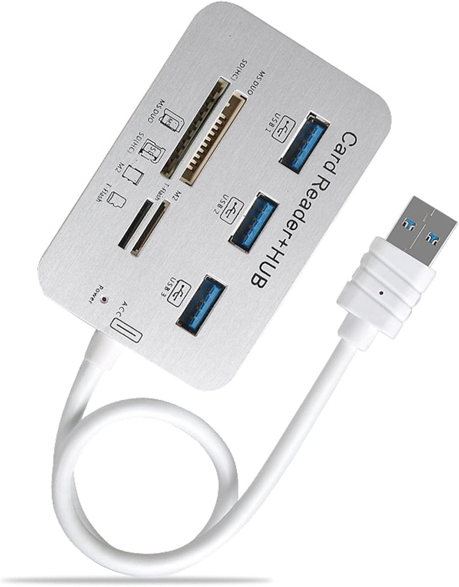USB 3.0 Hub with 3-Port Splitter and Memory Card Reader - SD/TF/Micro SD Card Reader - USB 3.0 Hub