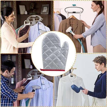 Ironing gloves for garment steamers, set of 4, flexible, steam-resistant, heat-resistant, waterproof, for garment steamers - Silver2