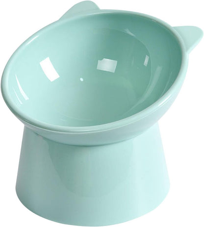 Cat bowl - Feeders - Tilting bowl - Anti-vomiting - Angled design - Blue - Perfect for cats - Indoor use - Pet accessories - Green