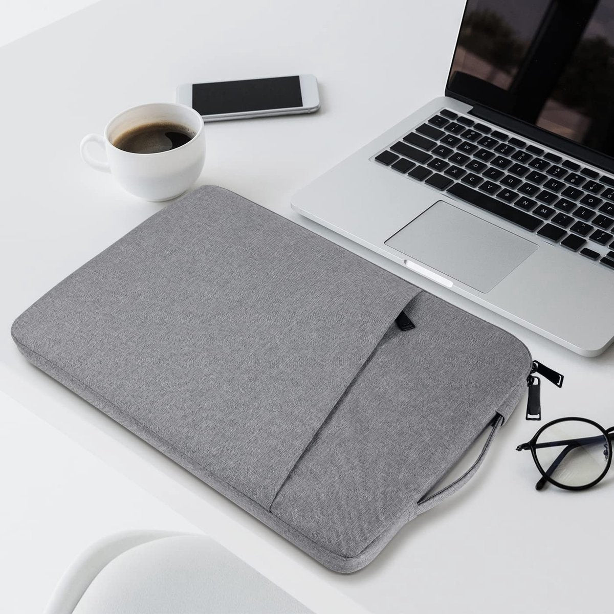 15.6-inch Laptop Sleeve - Protective Case - Laptop Storage Bag - Shockproof - Scratch-resistant - Splash-proof - Gray