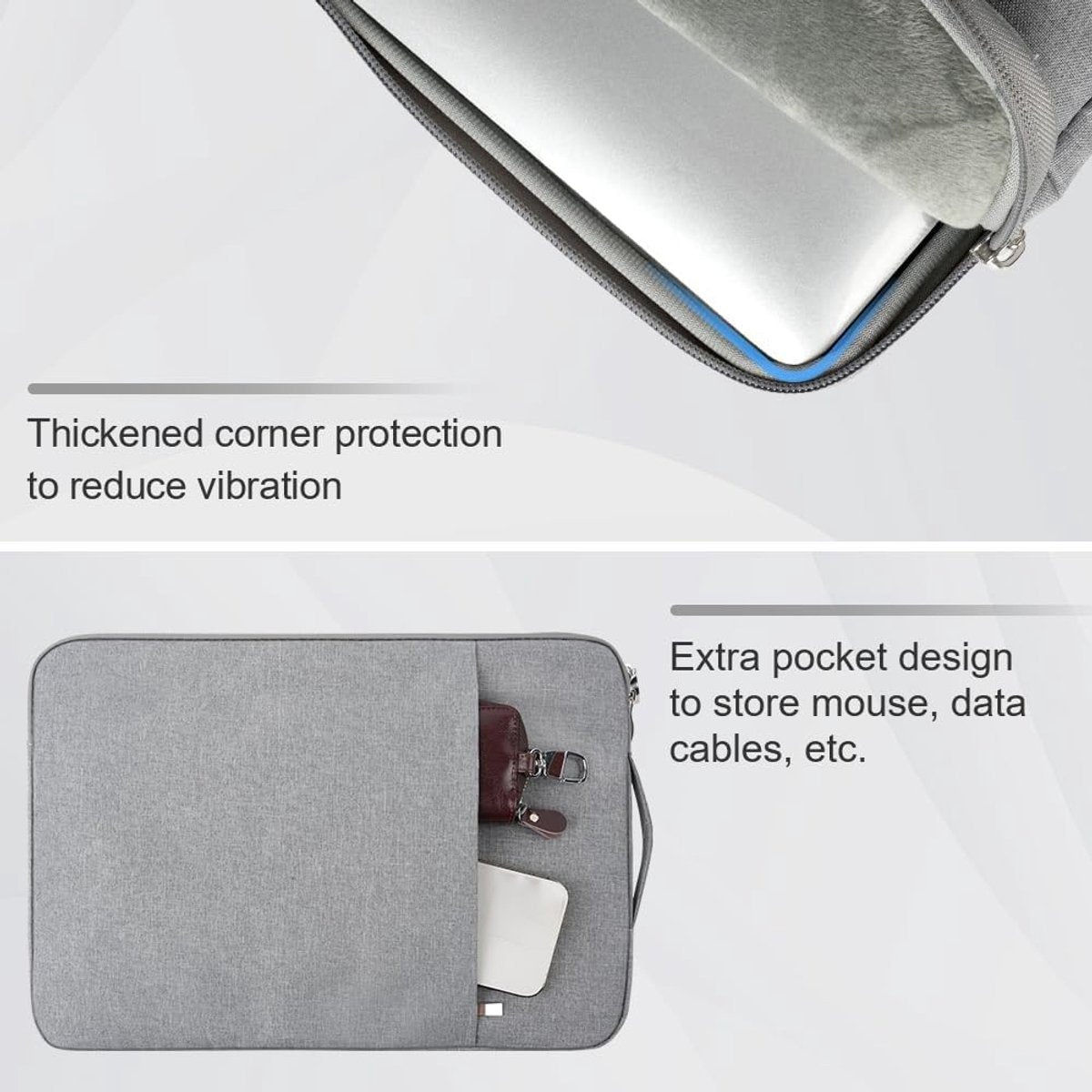 15.6-inch Laptop Sleeve - Grijs - Waterproof - Shockproof - Scratch-resistant - Splash-proof - Laptop Sleeve - Grijs