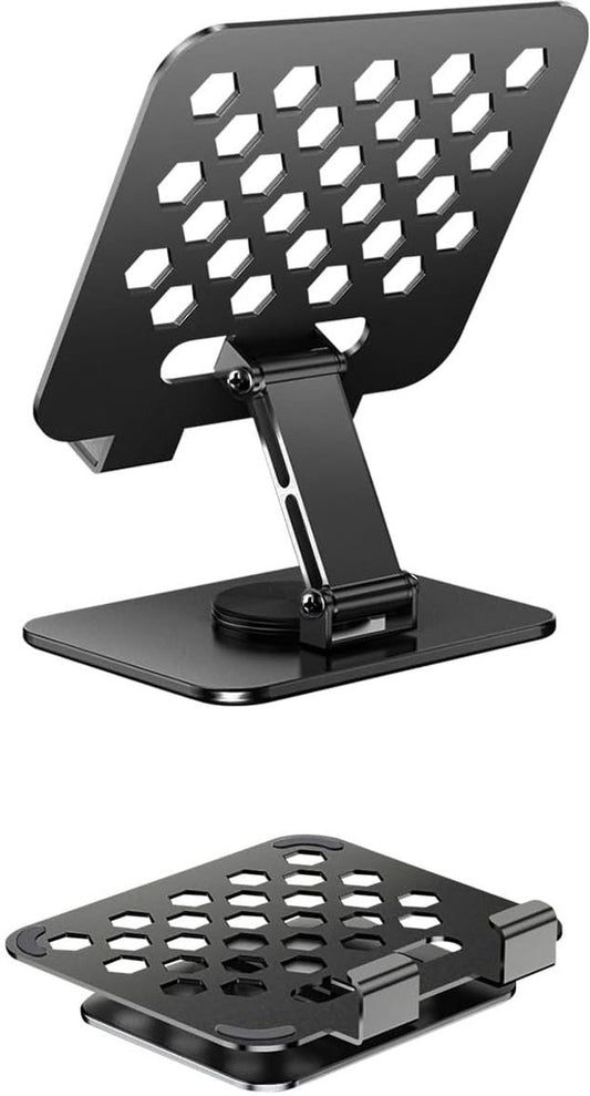 Universal tablet stand - Adjustable elasticity - Foldable at multiple angles (Black)