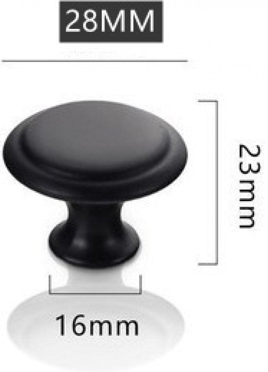 Set of 12 vintage black 28mm metal drawer and cabinet handles, easy to install, durable and stylish.