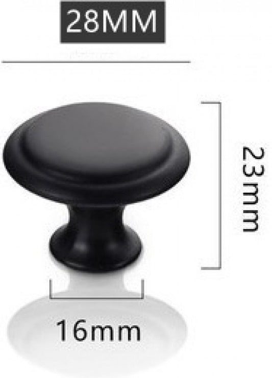 Set of 12 vintage black 28mm metal drawer and cabinet handles, easy to install, durable and stylish.