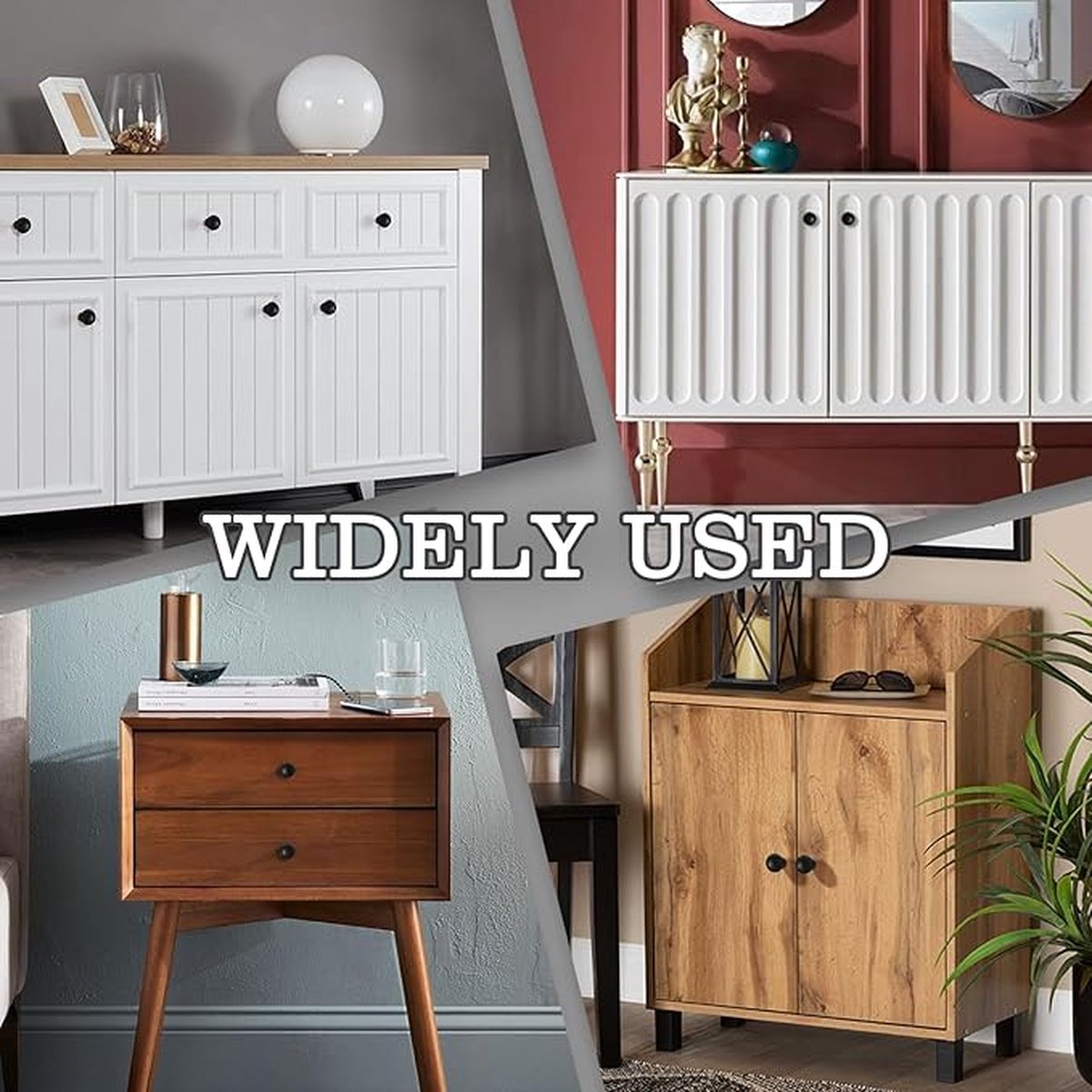 Set of 12 vintage black 28mm metal drawer and cabinet handles, easy to install, durable and stylish.