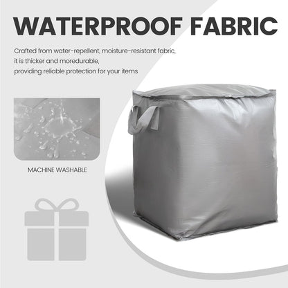 Collapsible Laundry Basket - Large Laundry Basket - Large Storage Bag - Large Carrying Bag - Travel Bag - Storage Bag, Moving Box, Clothes Storage Bag, Moving Bag - Silver