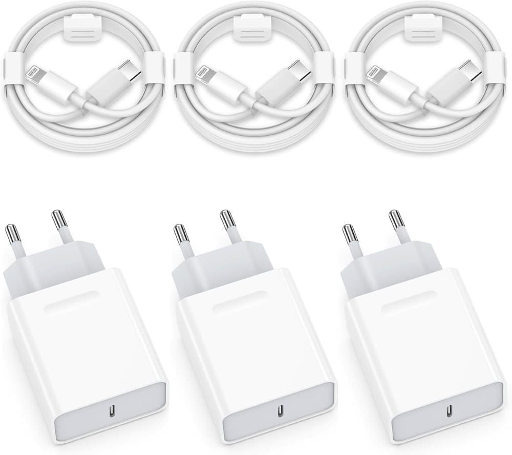 20W USB-C Fast Charger 2-Pack, 5.5 x 2.7 x 1.6 inches, Compatible with iPhone