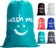 Foldable Laundry Bag for Travel, Large, Blue, Compatible with Dirty Clothes Storage