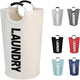 90L Foldable Laundry Basket Waterproof, 38x38x79 cm, Beige