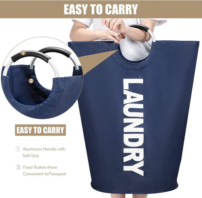 90L Foldable Laundry Basket, Waterproof, Compatible with Samsung, Light Gray, 38x38x79 cm