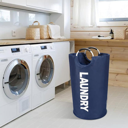 90L Foldable Laundry Basket, Waterproof, with Handles, 38x38x79 cm, Gray