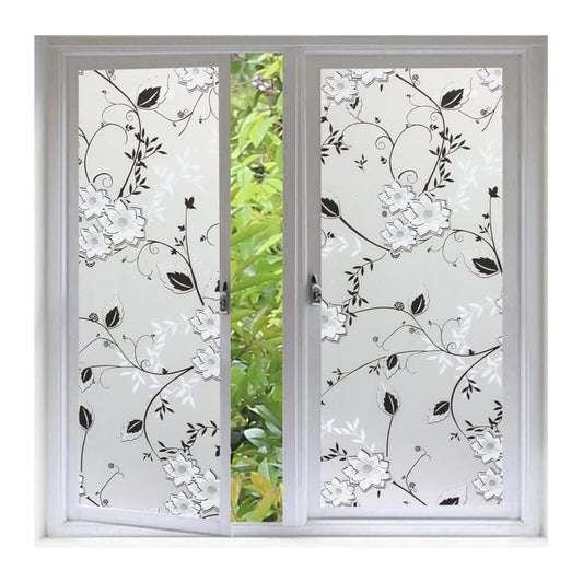 Frosted window film self-adhesive privacy UV protection decorative plastic for glass, 17.7 x 78.7 inches