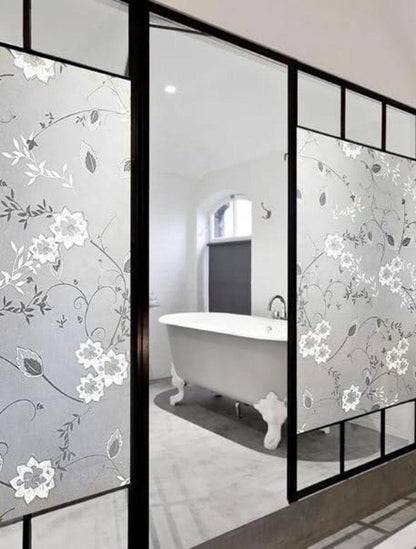 Frosted window film self-adhesive privacy UV protection decorative plastic for glass, 17.7 x 78.7 inches