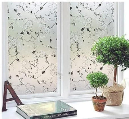 Frosted window film self-adhesive privacy UV protection decorative plastic for glass, 17.7 x 78.7 inches