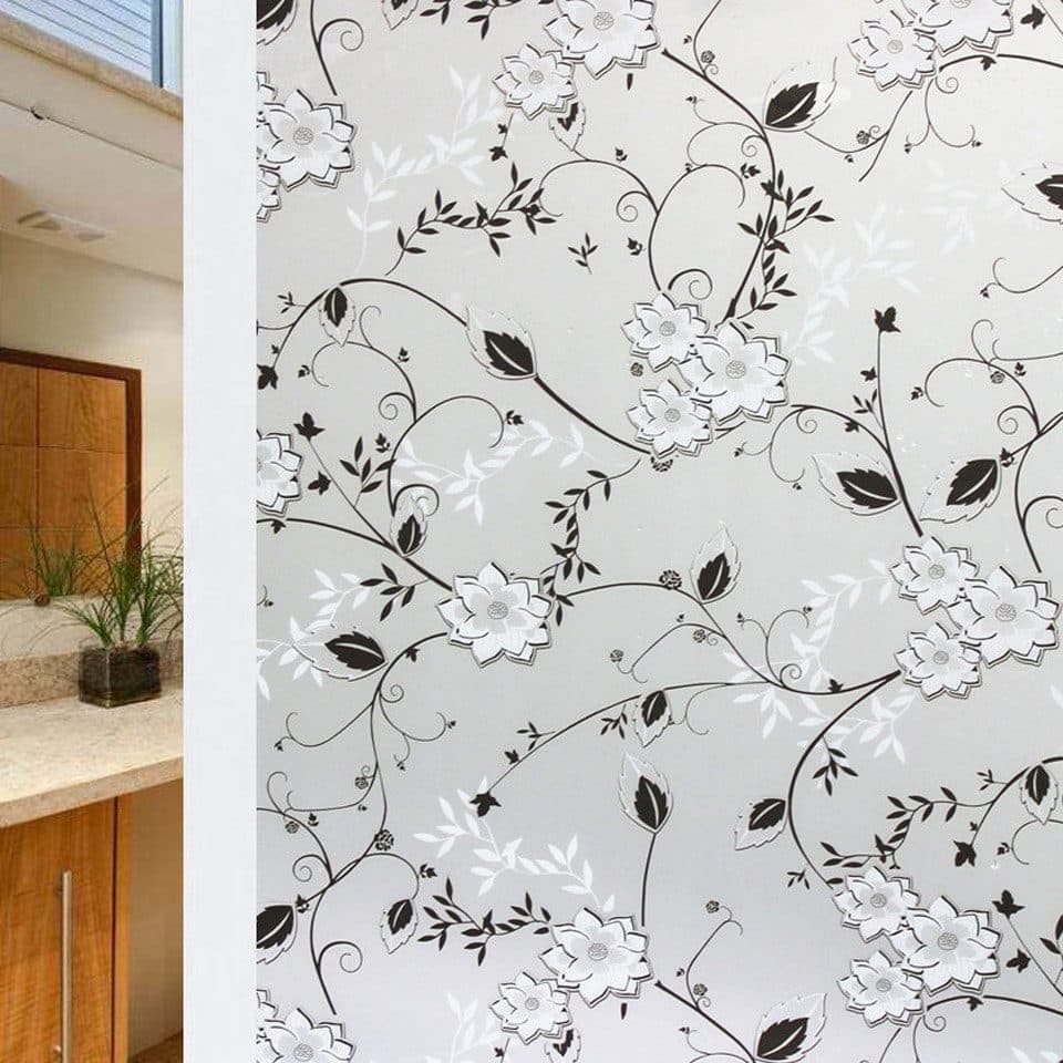 Frosted window film self-adhesive privacy UV protection decorative plastic for glass, 17.7 x 78.7 inches