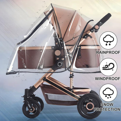 Universal Rain Cover Stroller Transparent EVA with Zipper and Window, Wind and Waterproof Protection
