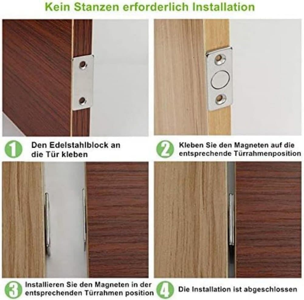 8-Pack Strong Magnetic Locks Stainless Steel Invisible Door Locks, Compatible with Doors Windows Cabinets Drawers, 2.36\