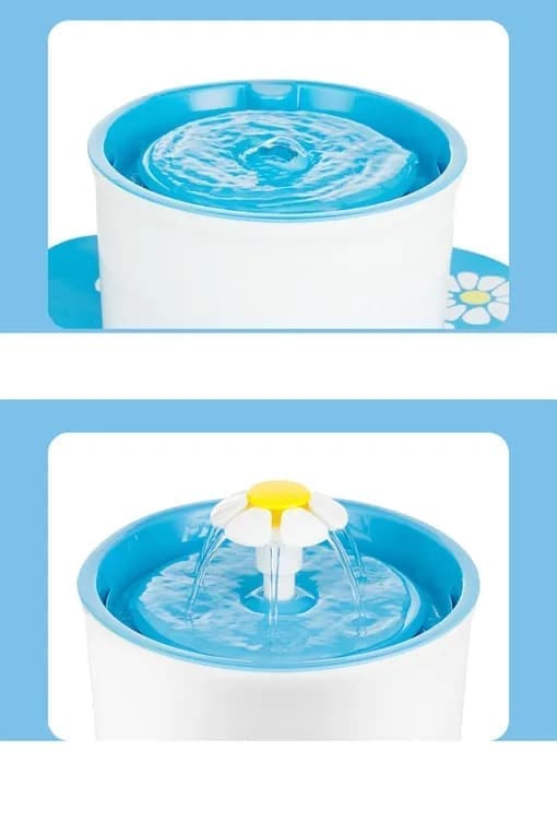 1.6L Pet Water Fountain for Cats and Dogs, Round, 15.5 x 15.5 x 10.5cm, Blue