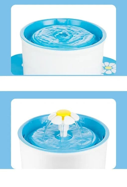 1.6L Pet Water Fountain for Cats and Dogs, Round, 15.5 x 15.5 x 10.5cm, Blue