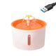 1.6L Round Pet Water Fountain for Cats and Dogs, Orange