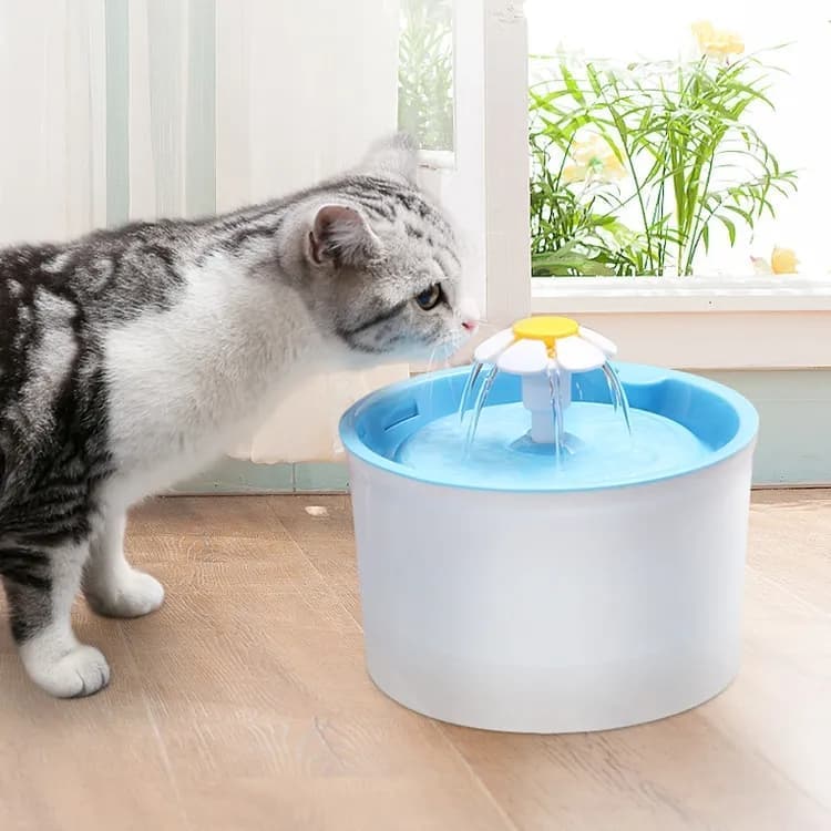 1.6L Round Pet Water Fountain for Cats and Dogs, Orange