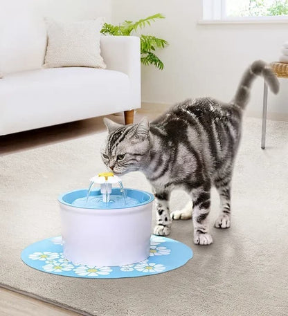 1.6L Round Pet Water Fountain for Cats and Dogs, Orange