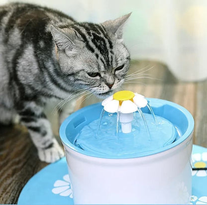 1.6L Round Pet Water Fountain for Cats and Dogs, Orange