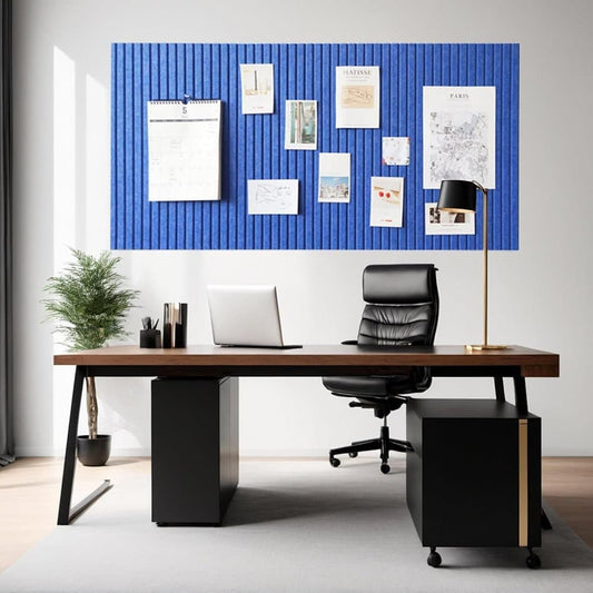 30x30cm Self-adhesive Cork Bulletin Board for Photos and Messages, Dark Blue, for Home and Office