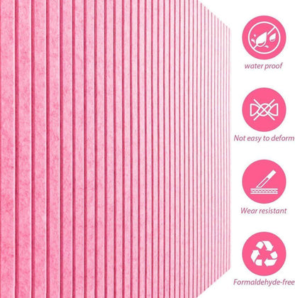 30x30cm Self-Adhesive Photo Board, Decorative Cork and Wall Panel Bulletin Board with Acoustic Panels for Photos and Messages, Pink, for Home and Office