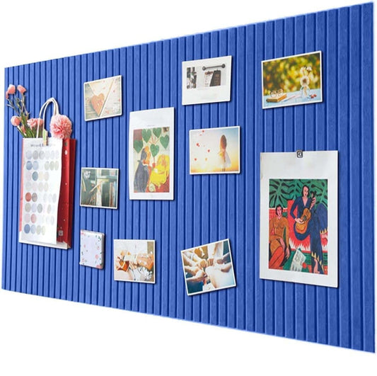 40x60cm Self-adhesive Photo Board, Decorative Cork and Wall Panel Bulletin Board with Acoustic Panels for Photos and Messages, Dark Blue, for Home and Office