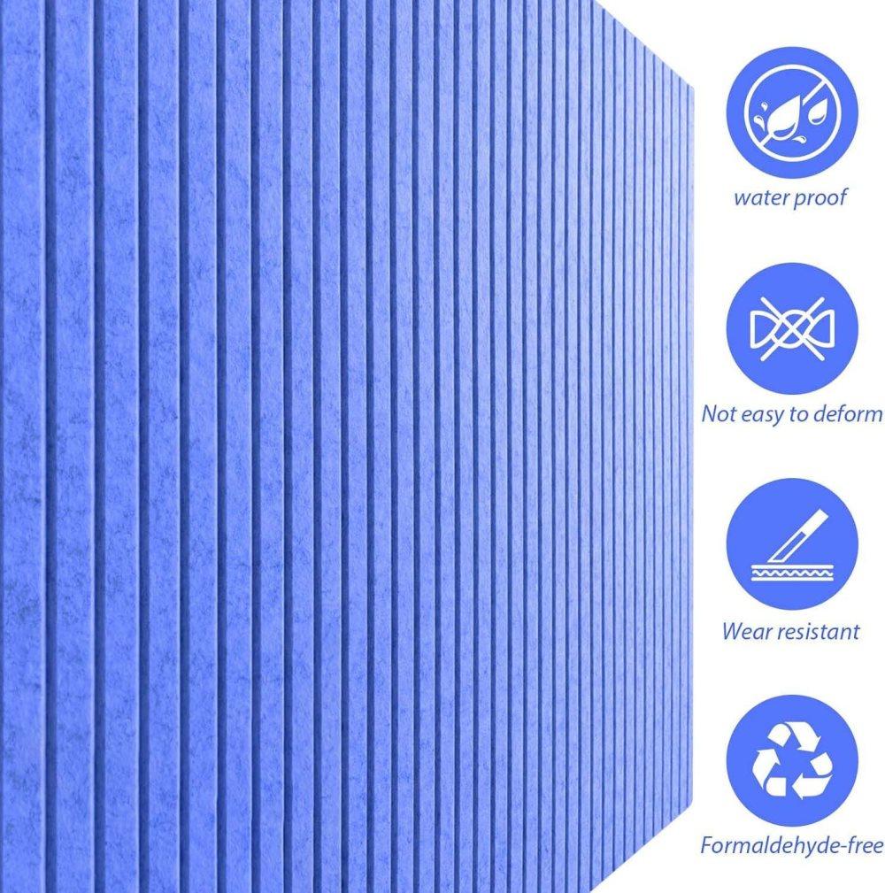 40x60cm Self-adhesive Photo Board, Decorative Cork and Wall Panel Bulletin Board with Acoustic Panels for Photos and Messages, Dark Blue, for Home and Office