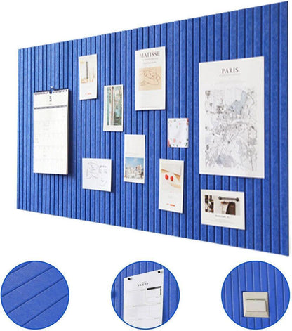 40x60cm Self-adhesive Photo Board, Decorative Cork and Wall Panel Bulletin Board with Acoustic Panels for Photos and Messages, Dark Blue, for Home and Office