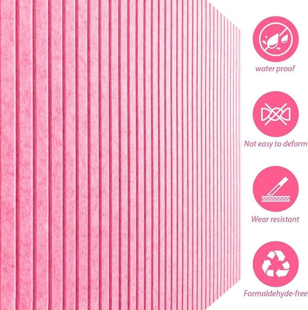 Self-adhesive photo board with decorative cork and acoustic panels for photos and messages, compatible with home and office decor, pink, 40x60cm
