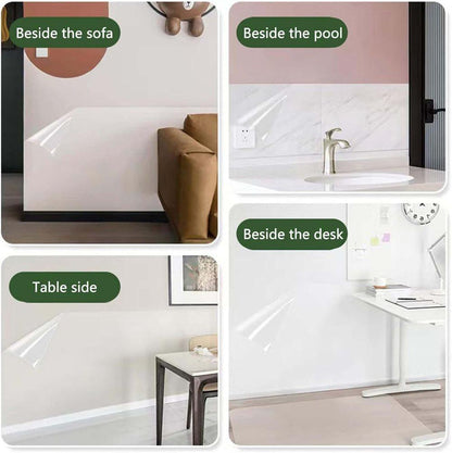 Transparent Wall Protection Film Static Adhesion Removable Durable Water and Oil Resistant Easy to Clean Furniture Foil Wall Decoration, 40 cm × 5 m