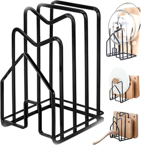 Metal Cutting Board Holder Dish Rack, 12.5x14.5x21.5 cm, Black